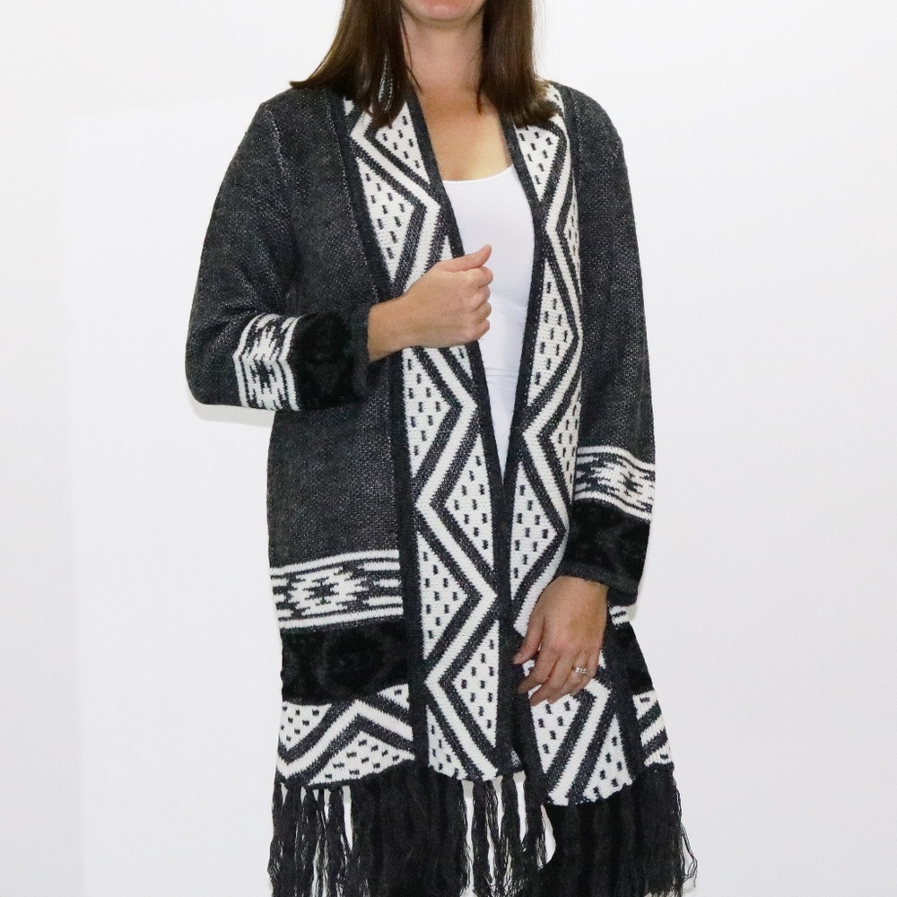 Gray Knit Cardigan